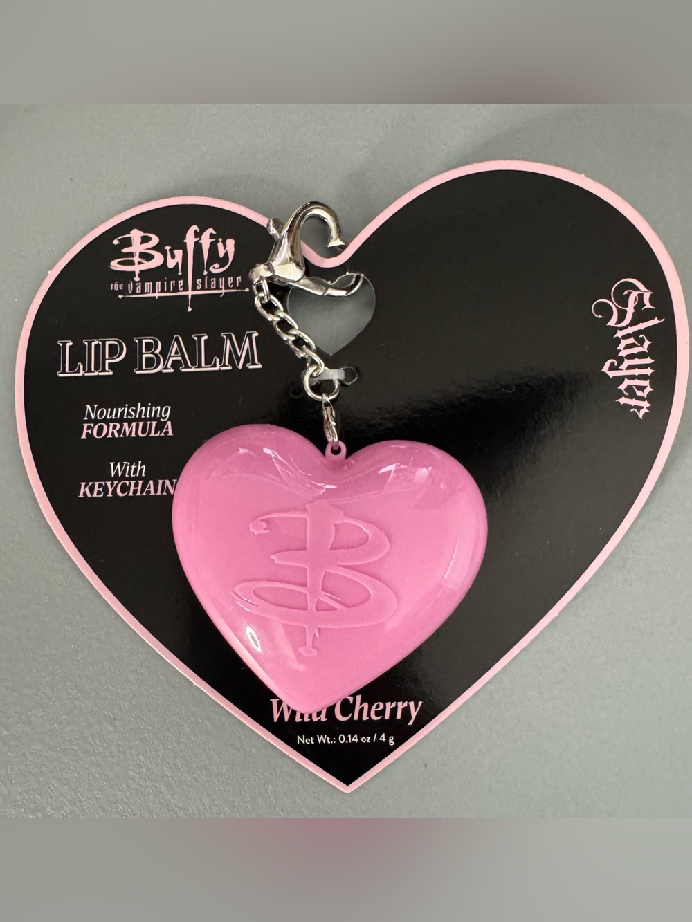 Buffy the vampire slayer tv show Heart Lip Balm Keychain - Pink